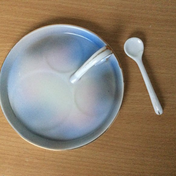 Two vintage Noritake hand painted candy dish handle with a little spoon - Picture 6 of 9